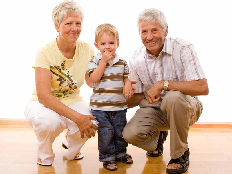 Grandparents and young child